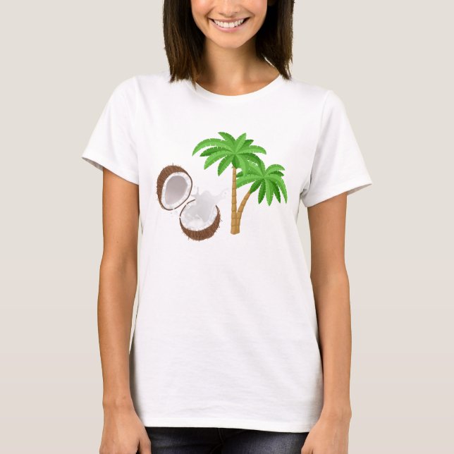 Coconut Handflatan Träd Ringer Tee (Framsida)
