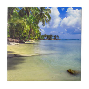Coconut Handflatan Träd Tropical Island Kakelplatta