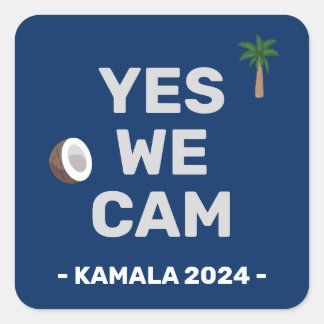 Coconut Harris 2024 Ja, vi Cam Fyrkantigt Klistermärke