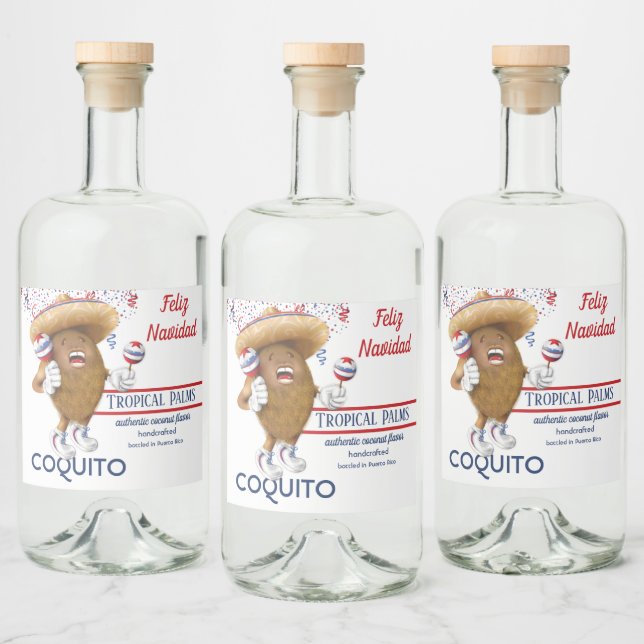 Coconut Maracas Coquito Spritflaskor Etikett (Flaskor)