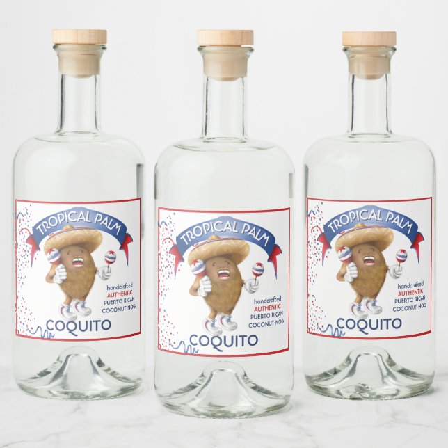 Coconut Maracas Coquito Spritflaskor Etikett (Flaskor)