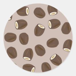 Coconut Mönster Runt Klistermärke