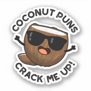 Coconut Puns knäcker mig på Cute Fruit Pun Klistermärken
