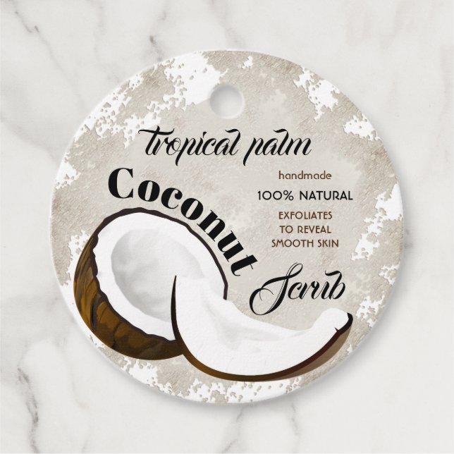 Coconut SCrub Gift Gåvor Etiketter (Framsida)