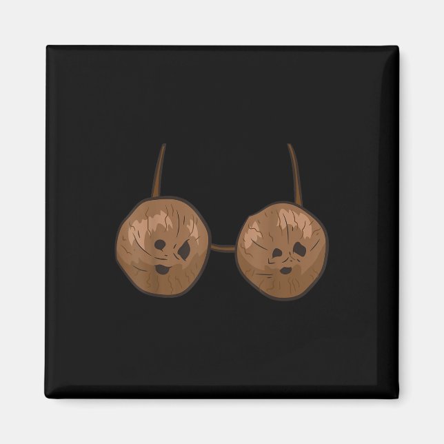 Coconut Summer Coconuts Bra Funny Coconut Magnet (Framsidan)