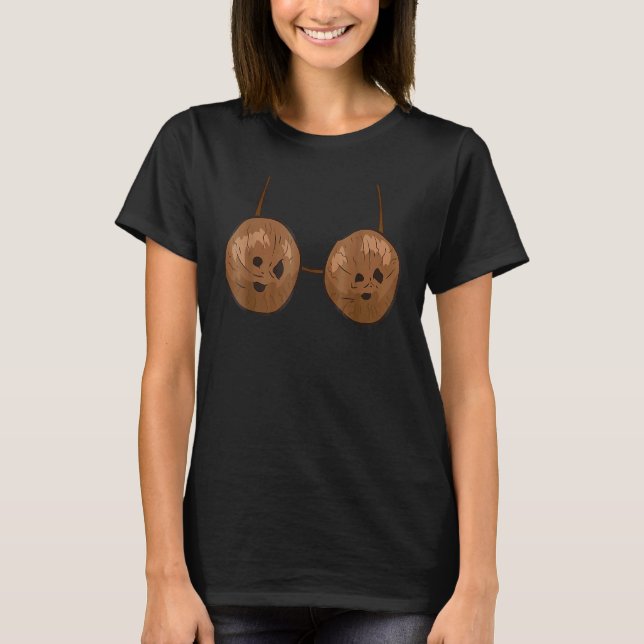 Coconut Summer Coconuts Bra Halloween Costume T Shirt (Framsida)