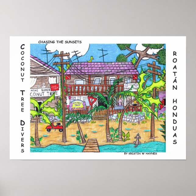 Coconut Träd Divers Poster (Framsidan)