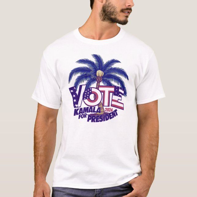 Coconut Träd Kamala Harris Politik T Shirt (Framsida)