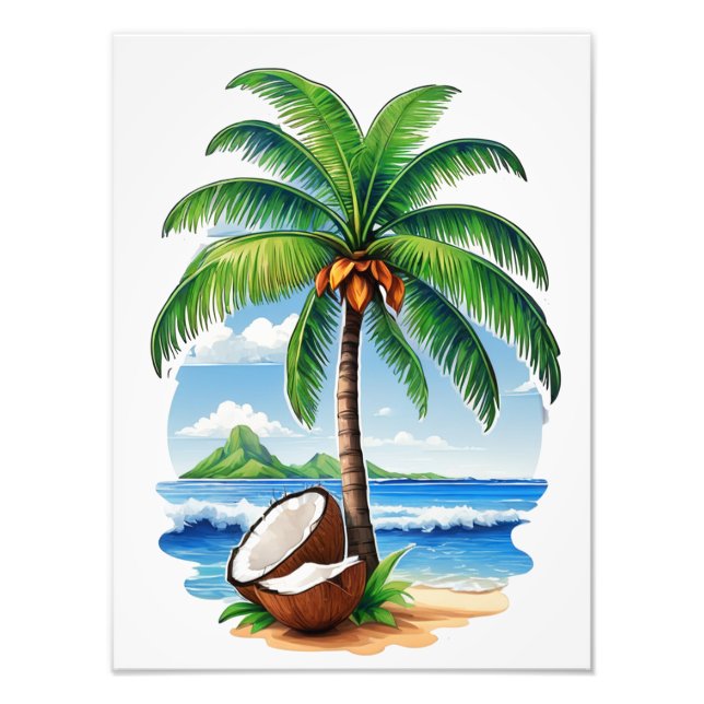 Coconut Tree Tropical Island Fototryck (Framsidan)