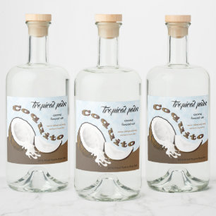 Coconut Tropical Fruit Spritflaskor Etikett