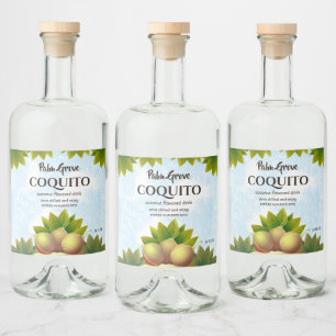 Coconut Tropical Fruit Spritflaskor Etikett