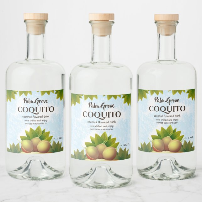 Coconut Tropical Fruit Spritflaskor Etikett (Flaskor)