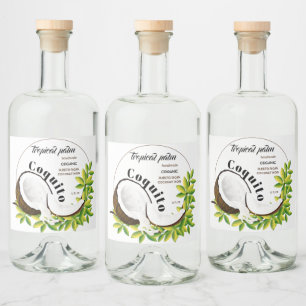 Coconut Tropical Fruit Spritflaskor Etikett