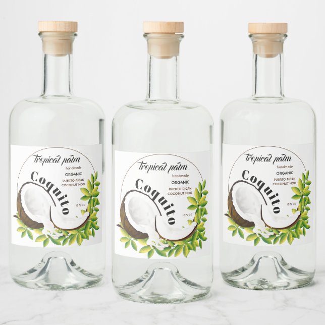 Coconut Tropical Fruit Spritflaskor Etikett (Flaskor)