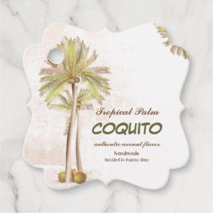 Coconut Tropical Handflatan Gåvor Etiketter