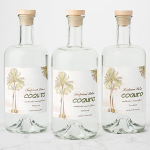 Coconut Tropical Handflatan Spritflaskor Etikett