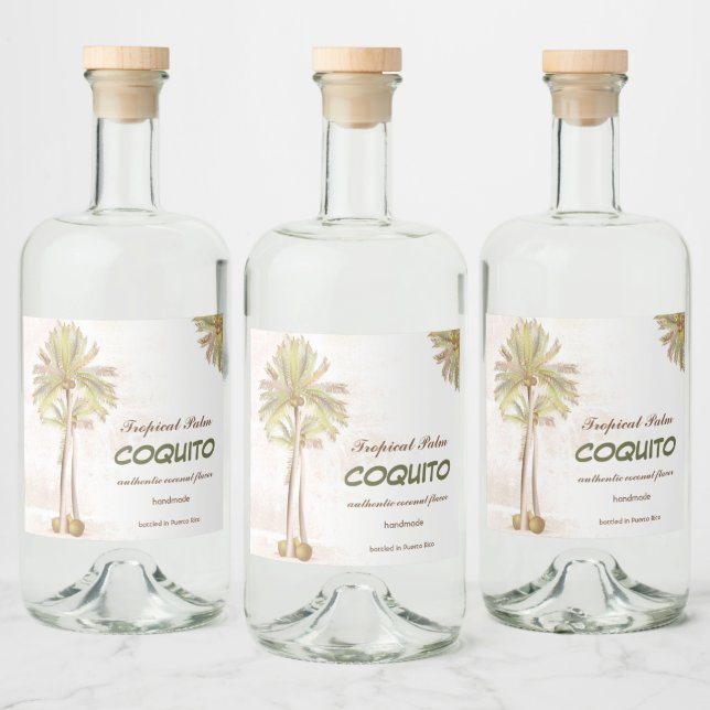 Coconut Tropical Handflatan Spritflaskor Etikett (Flaskor)
