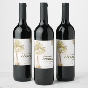 Coconut Tropical Handflatan Vinflaska Etikett