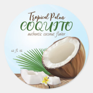 Coconut Tropical Runt Klistermärke