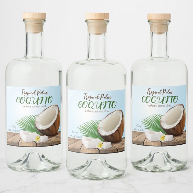 Coconut Tropical Spritflaskor Etikett (Flaskor)