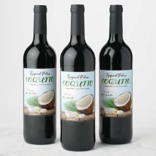 Coconut Tropical Vinflaska Etikett