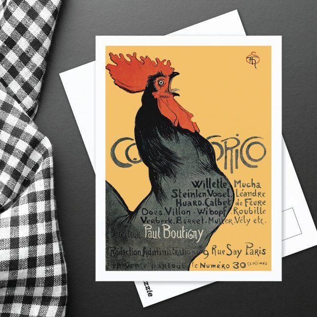 Cocorico Magazine Illustration Theophile Steinlen Vykort (Skapare uppladdad)