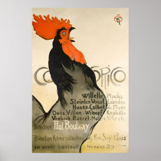 Cocorico Rooster Affisch - Vintage Affisch Steinle