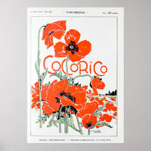 Cocorico Vintage Advertisation - Red Flowers Poster