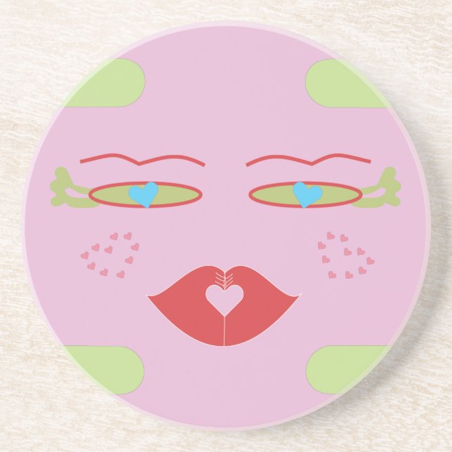 Cocorroli den rosa Sponapen Coaster.ai Underlägg Sandsten (Framsidan)