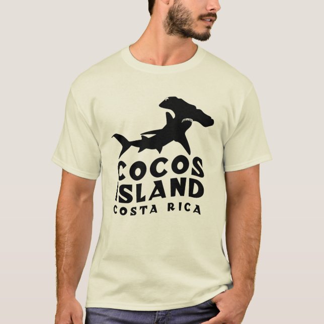 Cocos Island Costa Rica Shark Diving T Shirt (Framsida)