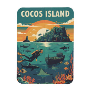 Cocos Island-dykare Magnet