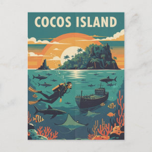 Cocos Island-dykare Vykort