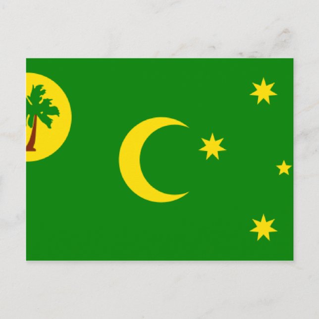Cocos (Keeling)Islands Flagga CC Vykort (Framsida)