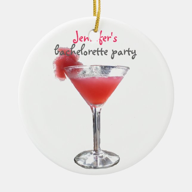 Coctail Bachelorette Julgransprydnad Keramik (Framsidan)