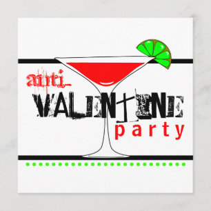 Coctail Martini för Anti-Valentines dagparty Inbjudningar