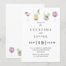 Coctail- och cocktail partyinbjudan
