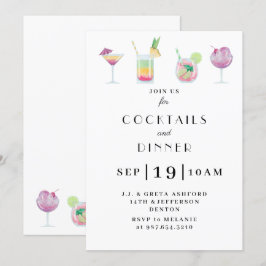 Coctail- och cocktail partyinbjudan inbjudningar