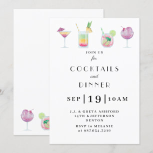 Coctail- och cocktail partyinbjudan inbjudningar