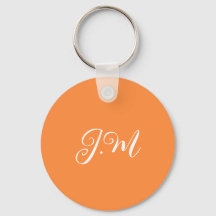 Coctail Party Orange solid färg monogram initialer