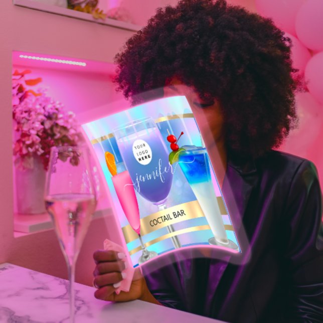 Coctail Pub Vin Restaurant BARIST Logotyp HOLOGRAP Fyrkantigt Visitkort (Coctail Pub Wine Restaurant BARIST Logo HOLOGRAPH Square Business Card)