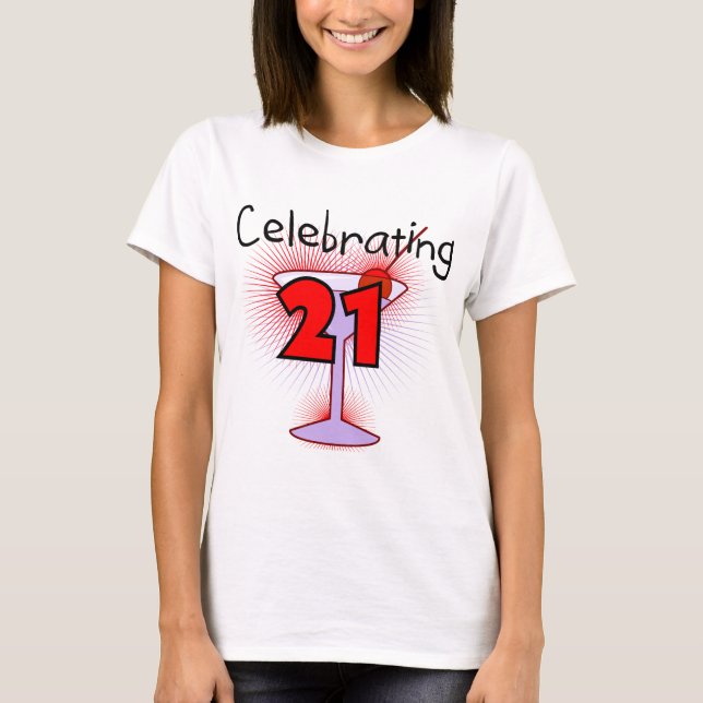 Coctail som firar 21 Tshirts och gåvor (Framsida)