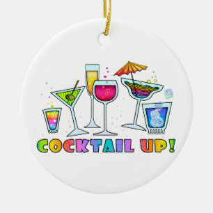 COCTAIL UPP EXPONERINGSGLAS SOM HÄNGER PRYDNADEN JULGRANSPRYDNAD KERAMIK
