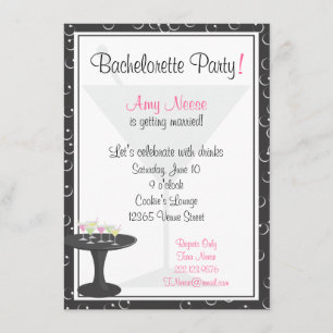 Coctailar & bubblar det Bachelorette partyet Inbjudningar