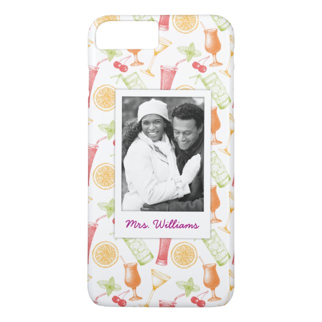 Coctailen skissar monogramen för mönster | Case-Mate iPhone skal (Baksida)