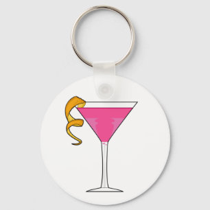Coctailexponeringsglas- & orangevridning Keychain Nyckelring