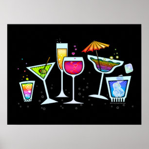 COCTAILEXPONERINGSGLAS POSTER & SKRIVAR UT