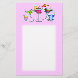COCTAILEXPONERINGSGLASBREVPAPPER I ROSOR BREVPAPPER