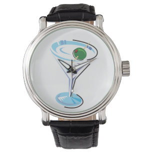 CoctailHour_retro-style Martini exponeringsglas Armbandsur