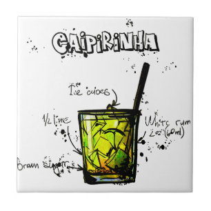 Coctailrecept Caipirinia Kakelplatta