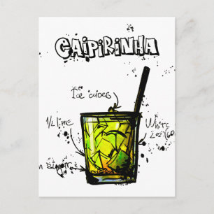 Coctailrecept Caipirinia Vykort